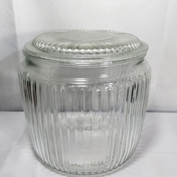 ANCHOR HOCKING COVERED CANISTER FRIGIE CONTAINER GLASS 1960'S - Picture 1 of 6